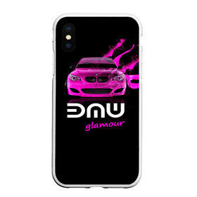 Чехол для iPhone XS Max матовый с принтом BMW glamour в Белгороде, Силикон | Область печати: задняя сторона чехла, без боковых панелей | Тематика изображения на принте: bmw | m5 | pink | авто | автомобиль | бмв | гламур | машина | розовый | стиль | тачка | элита