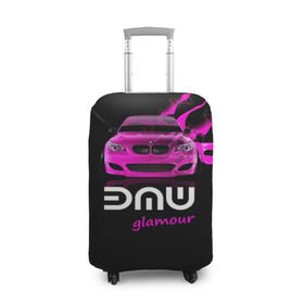 Чехол для чемодана 3D с принтом BMW glamour в Белгороде, 86% полиэфир, 14% спандекс | двустороннее нанесение принта, прорези для ручек и колес | bmw | m5 | pink | авто | автомобиль | бмв | гламур | машина | розовый | стиль | тачка | элита