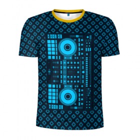 Мужская футболка 3D спортивная с принтом DJ Vinyl в Белгороде, 100% полиэстер с улучшенными характеристиками | приталенный силуэт, круглая горловина, широкие плечи, сужается к линии бедра | 