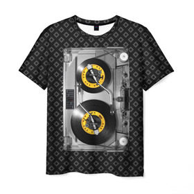 Мужская футболка 3D с принтом DJ Tape в Белгороде, 100% полиэфир | прямой крой, круглый вырез горловины, длина до линии бедер | dj | equalizer | music | retro | sound | tape | диджей | кассета | меломан | музыка | пленка | ретро | эквалайзер