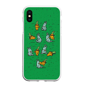 Чехол для iPhone XS Max матовый с принтом Боевая морковь в Белгороде, Силикон | Область печати: задняя сторона чехла, без боковых панелей | Тематика изображения на принте: animal | beast | karate | nature | rabbit | vegan | битва | бой | веган | вегетарианец | животное | зайка | зайчик | заяц | зверь | карате | кролик | морковь | овощ | природа