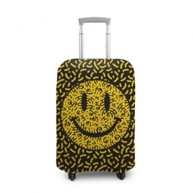 Чехол для чемодана 3D с принтом Радостный смайл в Белгороде, 86% полиэфир, 14% спандекс | двустороннее нанесение принта, прорези для ручек и колес | funny | joke | smile | радость | смайл | смех | улыбка | шутка