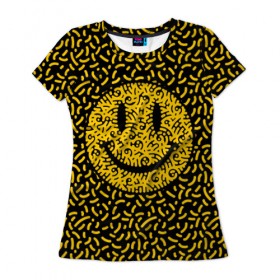 Женская футболка 3D с принтом Радостный смайл в Белгороде, 100% полиэфир ( синтетическое хлопкоподобное полотно) | прямой крой, круглый вырез горловины, длина до линии бедер | funny | joke | smile | радость | смайл | смех | улыбка | шутка