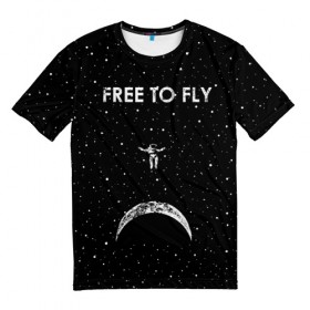 Мужская футболка 3D с принтом Free to Fly в Белгороде, 100% полиэфир | прямой крой, круглый вырез горловины, длина до линии бедер | astronaut | cosmic | cosmonaut | cosmos | fly | galaxy | planet | space | star | universe | астронавт | вселенная | галактика | звезды | космонавт | космос | планета | полет