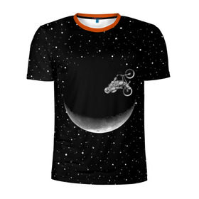 Мужская футболка 3D спортивная с принтом Астронавт байкер в Белгороде, 100% полиэстер с улучшенными характеристиками | приталенный силуэт, круглая горловина, широкие плечи, сужается к линии бедра | astronaut | cosmonaut | cosmos | galaxy | moto | planet | space | star | universe | астронавт | байкер | вселенная | галактика | звезды | космонавт | космос | луна | мотоцикл | планета