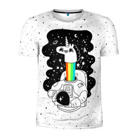 Мужская футболка 3D спортивная с принтом Единорог астронавт в Белгороде, 100% полиэстер с улучшенными характеристиками | приталенный силуэт, круглая горловина, широкие плечи, сужается к линии бедра | astronaut | cosmonaut | cosmos | galaxy | planet | space | star | universe | астронавт | бесконечность | вселенная | галактика | единорог | звезды | космонавт | космос | планета