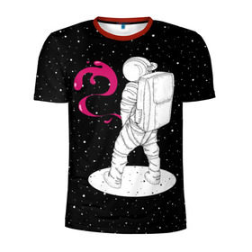 Мужская футболка 3D спортивная с принтом Космическая струя в Белгороде, 100% полиэстер с улучшенными характеристиками | приталенный силуэт, круглая горловина, широкие плечи, сужается к линии бедра | astronaut | cosmonaut | cosmos | galaxy | planet | space | star | universe | астронавт | вселенная | галактика | гравитация | звезды | космонавт | космос | планета | прикол