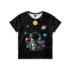 Детская футболка 3D с принтом Космический жонглер в Белгороде, 100% гипоаллергенный полиэфир | прямой крой, круглый вырез горловины, длина до линии бедер, чуть спущенное плечо, ткань немного тянется | astronaut | cosmonaut | cosmos | galaxy | planet | space | star | universe | астронавт | вселенная | галактика | звезды | земля | космонавт | космос | луна | марс | планета | сатурн | уран