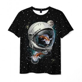 Мужская футболка 3D с принтом Подводный космос в Белгороде, 100% полиэфир | прямой крой, круглый вырез горловины, длина до линии бедер | astronaut | cosmonaut | cosmos | galaxy | meteor | moon | planet | space | star | universe | астронавт | бесконечность | вселенная | галактика | звезды | космонавт | космос | луна
