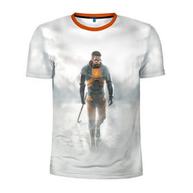 Мужская футболка 3D спортивная с принтом Half - life в Белгороде, 100% полиэстер с улучшенными характеристиками | приталенный силуэт, круглая горловина, широкие плечи, сужается к линии бедра | half | life | гордон | фримен | хедкраб