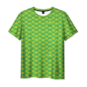 Мужская футболка 3D с принтом Чешуя 2 в Белгороде, 100% полиэфир | прямой крой, круглый вырез горловины, длина до линии бедер | Тематика изображения на принте: дракон | змея | мозаика | узор | чешуя