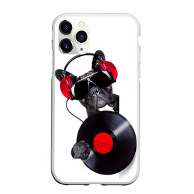 Чехол для iPhone 11 Pro матовый с принтом DJ бульдог в Белгороде, Силикон |  | Тематика изображения на принте: бульдог | винил | диджей | музыка | наушники | очки | пёс | пластинка | собака | юмор