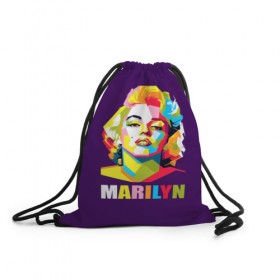 Рюкзак-мешок 3D с принтом Marilyn Monroe в Белгороде, 100% полиэстер | плотность ткани — 200 г/м2, размер — 35 х 45 см; лямки — толстые шнурки, застежка на шнуровке, без карманов и подкладки | marilyn monroe | актриса | звезда | кино | мэрилин монро | певица