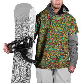 Накидка на куртку 3D с принтом Узор пейсли в Белгороде, 100% полиэстер |  | бута | восточный | индийский | капля | листья | огурцы | орнамент | паттерн