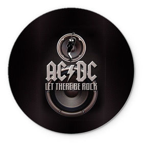 Коврик для мышки круглый с принтом AC/DC 1 в Белгороде, резина и полиэстер | круглая форма, изображение наносится на всю лицевую часть | 