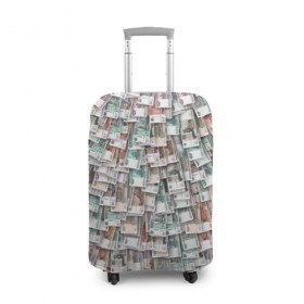 Чехол для чемодана 3D с принтом Российские деньги в Белгороде, 86% полиэфир, 14% спандекс | двустороннее нанесение принта, прорези для ручек и колес | бабки | бабло | банк | банкнота | богатство | бумажный | купюры | куча | рубль