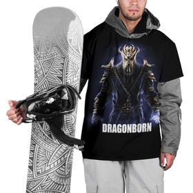 Накидка на куртку 3D с принтом Dragonborn в Белгороде, 100% полиэстер |  | Тематика изображения на принте: game | the elder scrolls v: skyrim | драконорожденный | игра | игрок