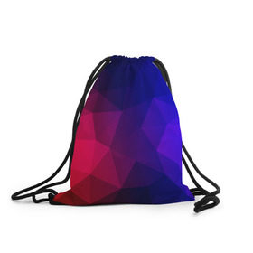 Рюкзак-мешок 3D с принтом Red&Blue в Белгороде, 100% полиэстер | плотность ткани — 200 г/м2, размер — 35 х 45 см; лямки — толстые шнурки, застежка на шнуровке, без карманов и подкладки | красный | полигон | треугольники | яркий