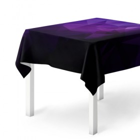 Скатерть 3D с принтом PolyViolet в Белгороде, 100% полиэстер (ткань не мнется и не растягивается) | Размер: 150*150 см | полигон | тёмный | треугольники | фиолетовый
