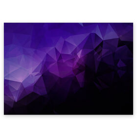 Поздравительная открытка с принтом PolyViolet в Белгороде, 100% бумага | плотность бумаги 280 г/м2, матовая, на обратной стороне линовка и место для марки
 | Тематика изображения на принте: полигон | тёмный | треугольники | фиолетовый