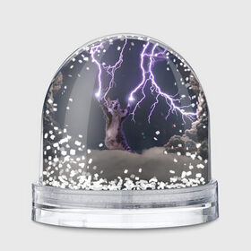 Водяной шар с принтом Грозовой кошак в Белгороде, Пластик | Изображение внутри шара печатается на глянцевой фотобумаге с двух сторон | lightning cat