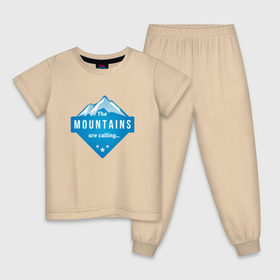 Детская пижама хлопок с принтом Горы зовут в Белгороде, 100% хлопок |  брюки и футболка прямого кроя, без карманов, на брюках мягкая резинка на поясе и по низу штанин
 | альпинизм | горы | лыжи | сноуборд