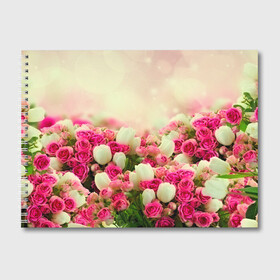 Альбом для рисования с принтом Цветы в Белгороде, 100% бумага
 | матовая бумага, плотность 200 мг. | Тематика изображения на принте: розовый | розы | цветы | яркий