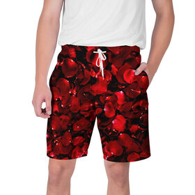 Мужские шорты 3D с принтом Лепестки роз в Белгороде,  полиэстер 100% | прямой крой, два кармана без застежек по бокам. Мягкая трикотажная резинка на поясе, внутри которой широкие завязки. Длина чуть выше колен | 
