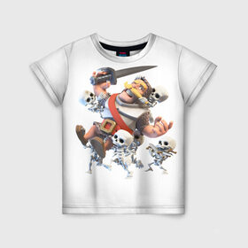 Детская футболка 3D с принтом Clash Royale в Белгороде, 100% гипоаллергенный полиэфир | прямой крой, круглый вырез горловины, длина до линии бедер, чуть спущенное плечо, ткань немного тянется | clash royale