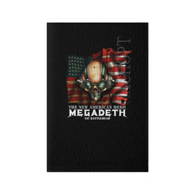 Обложка для паспорта матовая кожа с принтом Megadeth #3 в Белгороде, натуральная матовая кожа | размер 19,3 х 13,7 см; прозрачные пластиковые крепления | dave | megadeth | metal | mustaine | rattlehead | rock | thrash | vic | дейв | мастейн | мегадез | мегадет | мегедес | метал | рок | треш