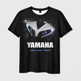 Мужская футболка 3D с принтом Yamaha в Белгороде, 100% полиэфир | прямой крой, круглый вырез горловины, длина до линии бедер | Тематика изображения на принте: yamaha | yzf | байк | байкер | мото | мотоцикл | мотоциклист | ямаха