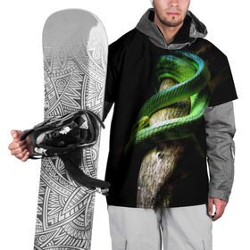 Накидка на куртку 3D с принтом Змея на груди в Белгороде, 100% полиэстер |  | гадюка | дерево | джунгли | зелёный змей | змея | кобра | природа | удав