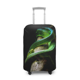 Чехол для чемодана 3D с принтом Змея на груди в Белгороде, 86% полиэфир, 14% спандекс | двустороннее нанесение принта, прорези для ручек и колес | гадюка | дерево | джунгли | зелёный змей | змея | кобра | природа | удав