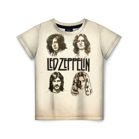 Детская футболка 3D с принтом Led Zeppelin 1 в Белгороде, 100% гипоаллергенный полиэфир | прямой крой, круглый вырез горловины, длина до линии бедер, чуть спущенное плечо, ткань немного тянется | Тематика изображения на принте: led zeppelin | лед зеппелин | роберт плант