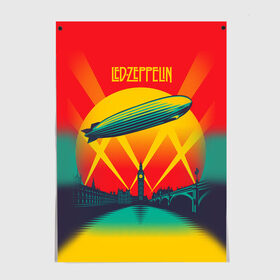 Постер с принтом Led Zeppelin 3 в Белгороде, 100% бумага
 | бумага, плотность 150 мг. Матовая, но за счет высокого коэффициента гладкости имеет небольшой блеск и дает на свету блики, но в отличии от глянцевой бумаги не покрыта лаком | led zeppelin | лед зеппелин | роберт плант