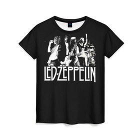 Женская футболка 3D с принтом Led Zeppelin 4 в Белгороде, 100% полиэфир ( синтетическое хлопкоподобное полотно) | прямой крой, круглый вырез горловины, длина до линии бедер | Тематика изображения на принте: led zeppelin | лед зеппелин | роберт плант