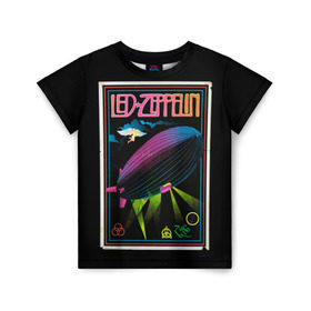 Детская футболка 3D с принтом Led Zeppelin 6 в Белгороде, 100% гипоаллергенный полиэфир | прямой крой, круглый вырез горловины, длина до линии бедер, чуть спущенное плечо, ткань немного тянется | Тематика изображения на принте: led zeppelin | лед зеппелин | роберт плант