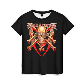 Женская футболка 3D с принтом Megadeth 1 в Белгороде, 100% полиэфир ( синтетическое хлопкоподобное полотно) | прямой крой, круглый вырез горловины, длина до линии бедер | megadeth | дирк вербурен | дэвид эллефсон | дэйв мастейн | кико лоурейро | мегадэт