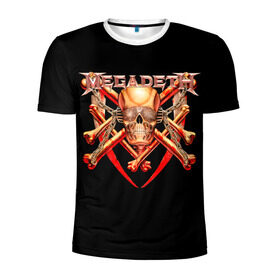 Мужская футболка 3D спортивная с принтом Megadeth 1 в Белгороде, 100% полиэстер с улучшенными характеристиками | приталенный силуэт, круглая горловина, широкие плечи, сужается к линии бедра | megadeth | дирк вербурен | дэвид эллефсон | дэйв мастейн | кико лоурейро | мегадэт