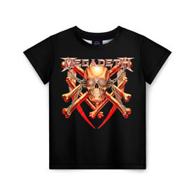 Детская футболка 3D с принтом Megadeth 1 в Белгороде, 100% гипоаллергенный полиэфир | прямой крой, круглый вырез горловины, длина до линии бедер, чуть спущенное плечо, ткань немного тянется | megadeth | дирк вербурен | дэвид эллефсон | дэйв мастейн | кико лоурейро | мегадэт