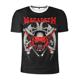 Мужская футболка 3D спортивная с принтом Megadeth 2 в Белгороде, 100% полиэстер с улучшенными характеристиками | приталенный силуэт, круглая горловина, широкие плечи, сужается к линии бедра | megadeth | дирк вербурен | дэвид эллефсон | дэйв мастейн | кико лоурейро | мегадэт