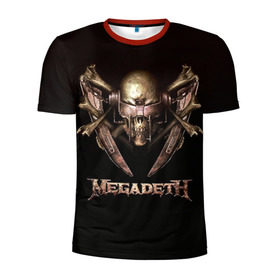 Мужская футболка 3D спортивная с принтом Megadeth 3 в Белгороде, 100% полиэстер с улучшенными характеристиками | приталенный силуэт, круглая горловина, широкие плечи, сужается к линии бедра | megadeth | дирк вербурен | дэвид эллефсон | дэйв мастейн | кико лоурейро | мегадэт