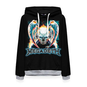 Женская толстовка 3D с принтом Megadeth 4 в Белгороде, 100% полиэстер  | двухслойный капюшон со шнурком для регулировки, мягкие манжеты на рукавах и по низу толстовки, спереди карман-кенгуру с мягким внутренним слоем. | megadeth | дирк вербурен | дэвид эллефсон | дэйв мастейн | кико лоурейро | мегадэт