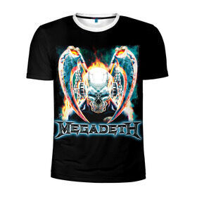 Мужская футболка 3D спортивная с принтом Megadeth 4 в Белгороде, 100% полиэстер с улучшенными характеристиками | приталенный силуэт, круглая горловина, широкие плечи, сужается к линии бедра | megadeth | дирк вербурен | дэвид эллефсон | дэйв мастейн | кико лоурейро | мегадэт