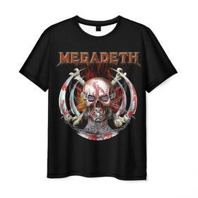 Мужская футболка 3D с принтом Megadeth 5 в Белгороде, 100% полиэфир | прямой крой, круглый вырез горловины, длина до линии бедер | megadeth | дирк вербурен | дэвид эллефсон | дэйв мастейн | кико лоурейро | мегадэт