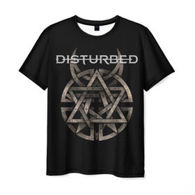 Мужская футболка 3D с принтом Disturbed 2 в Белгороде, 100% полиэфир | прямой крой, круглый вырез горловины, длина до линии бедер | disturbed | donegan | draiman | moyer | wengren | венгрен | дистурбед | дониган | дрейман | мойер | хард рок