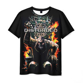 Мужская футболка 3D с принтом Disturbed 11 в Белгороде, 100% полиэфир | прямой крой, круглый вырез горловины, длина до линии бедер | disturbed | donegan | draiman | moyer | wengren | венгрен | дистурбед | дониган | дрейман | мойер | хард рок