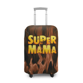 Чехол для чемодана 3D с принтом Супер мама в Белгороде, 86% полиэфир, 14% спандекс | двустороннее нанесение принта, прорези для ручек и колес | для двоих | дочка | мама | папа | парные | семейные | супер | сын | сынок