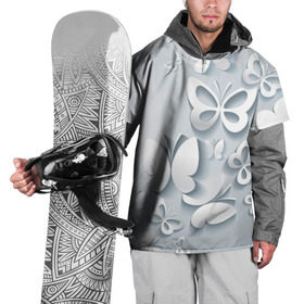 Накидка на куртку 3D с принтом Белоснежные бабочки в Белгороде, 100% полиэстер |  | Тематика изображения на принте: бабочка | девушка | кружево. красота | нежность | полёт