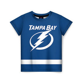 Детская футболка 3D с принтом Tampa Bay Drouin в Белгороде, 100% гипоаллергенный полиэфир | прямой крой, круглый вырез горловины, длина до линии бедер, чуть спущенное плечо, ткань немного тянется | 27 | jonathan drouin | tampa bay lightning | джонатан друэн | нхл | тампа бэй лайтнинг | хоккей